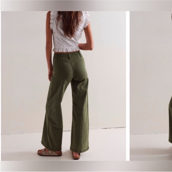 NWT Free People We The Free Libre Wide-Leg Jeans - thyme green - 25, 27 - Picture 4 of 12